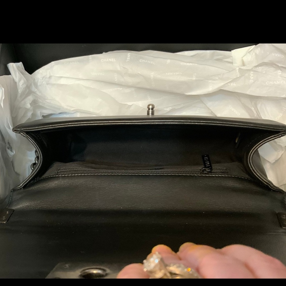 Chanel Boy Bag Original Medium Black and White Checkered Shoulder Bag - Picture 4 of 8